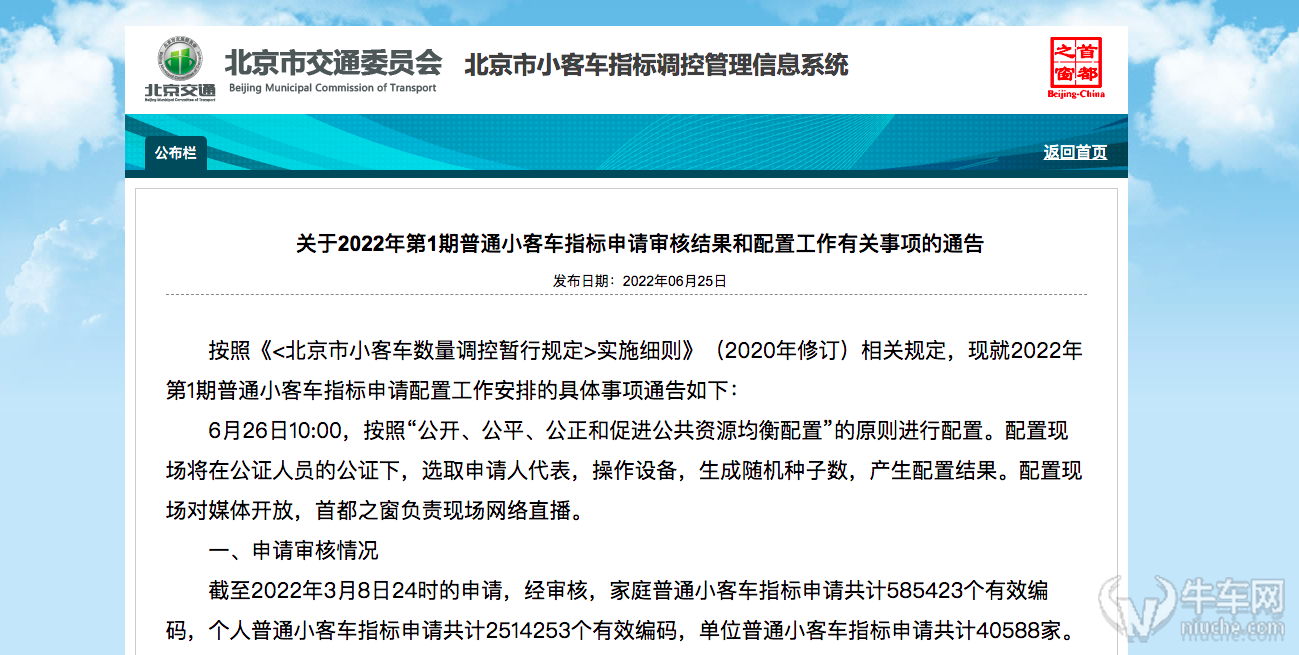 狼多肉少北京2022首期普通小客车摇号正式开启