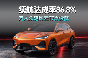 续航达成率86.8% 万人众测风云T7真续航