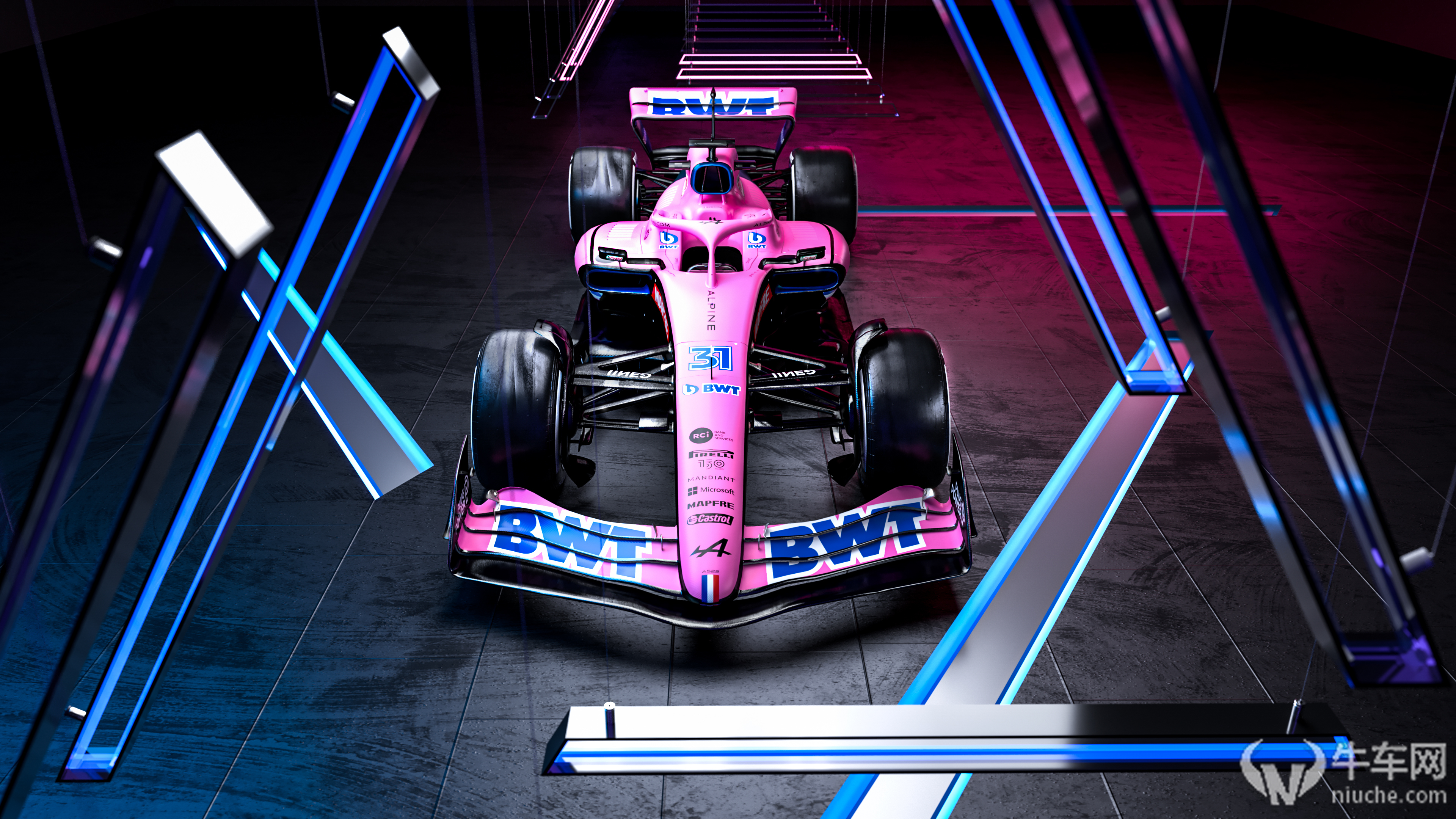 alpine2022新赛车a522粉色涂装重回f1赛场